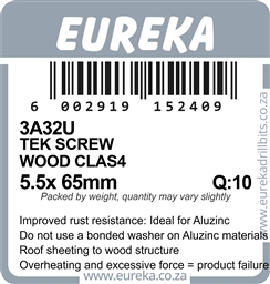 3A32 - Tek Screw Wood Class 4 -3A32_label_T